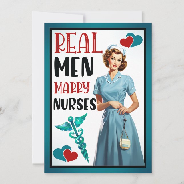 Retro Nurse Pinup_ Real Manar Marry Nurses Tack Kort (Framsida)