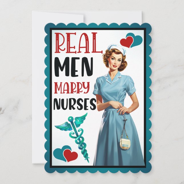 Retro Nurse Pinup_ Real Manar Marry Nurses Tack Kort (Framsida)