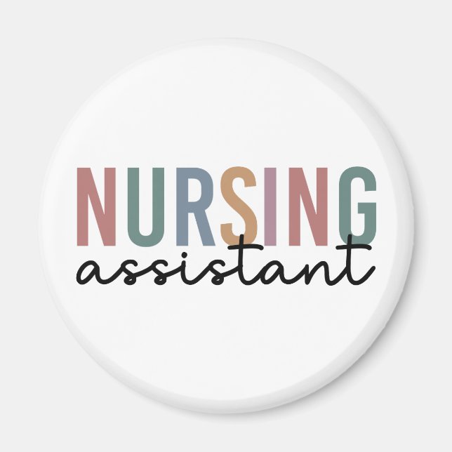 Retro Nursing Assistant CNA Nursing Aide Magnet (Framsidan)