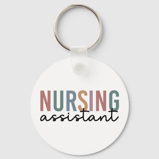Retro Nursing Assistant CNA Nursing Aide Nyckelring (Framsida)