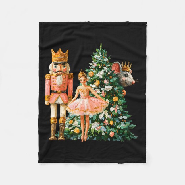 Retro Nutcracker Ballet Nk Christmas Xmas Vibes Wo Fleecefilt (Framsidan)