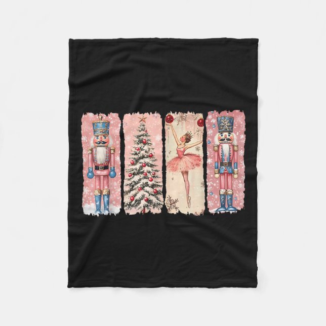 Retro Nutcracker Ballet Nk Christmas Xmas Vibes Wo Fleecefilt (Framsidan)
