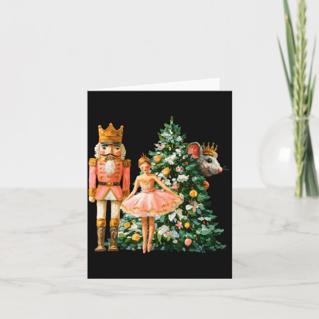 Retro Nutcracker Ballet Nk Christmas Xmas Vibes Wo Kort (Framsida)