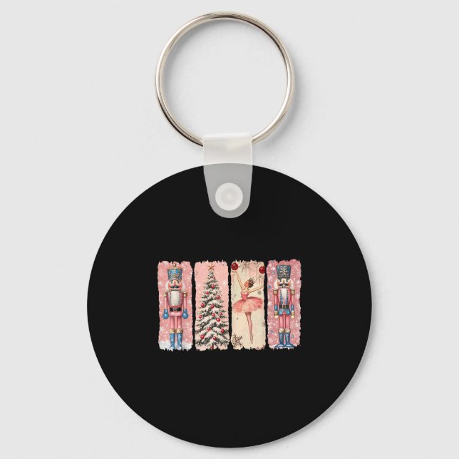Retro Nutcracker Ballet Nk Christmas Xmas Vibes Wo Nyckelring (Framsida)