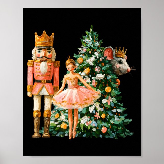 Retro Nutcracker Ballet Nk Christmas Xmas Vibes Wo Poster (Framsidan)