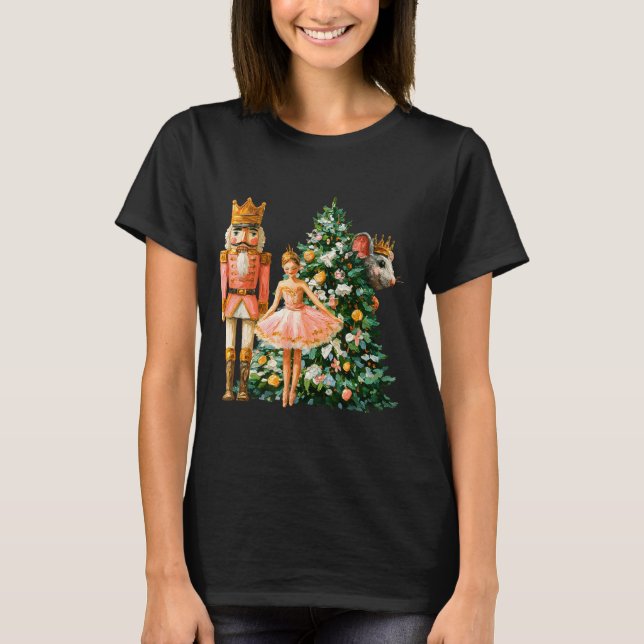 Retro Nutcracker Ballet Nk Christmas Xmas Vibes Wo T Shirt (Framsida)