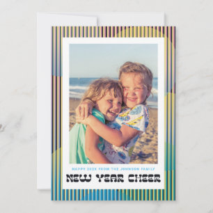 Retro-nyårs fotokort för beställning julkort