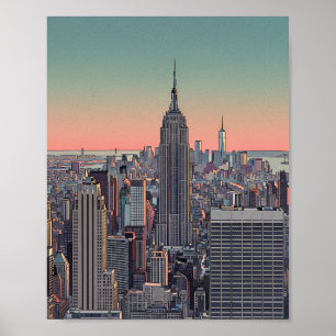Retro NYC Skyline Affisch