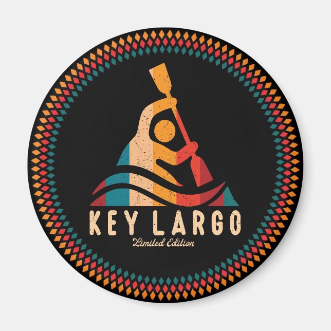 Retro Nyckel Largo Kayaking Magnet (Framsidan)