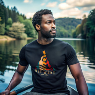 Retro Nyckel Väster Kayaking T Shirt