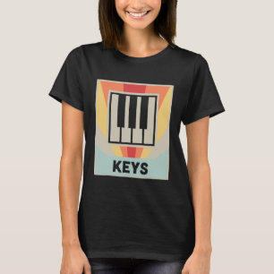Retro NYCKLAR Synthesizer Tangentbord T Shirt