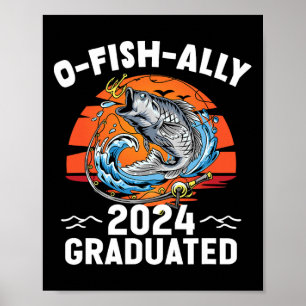 Retro O-fish-ally 2024 Graduated Senior Studenten Poster