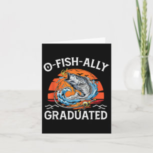 Retro-o-fish-ally Graduated Senior Studenten Fish Kort