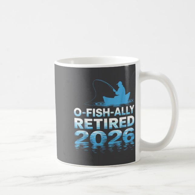 Retro O-fish-ally Retired 2026 Fisherman Fishing R Kaffemugg (Höger)