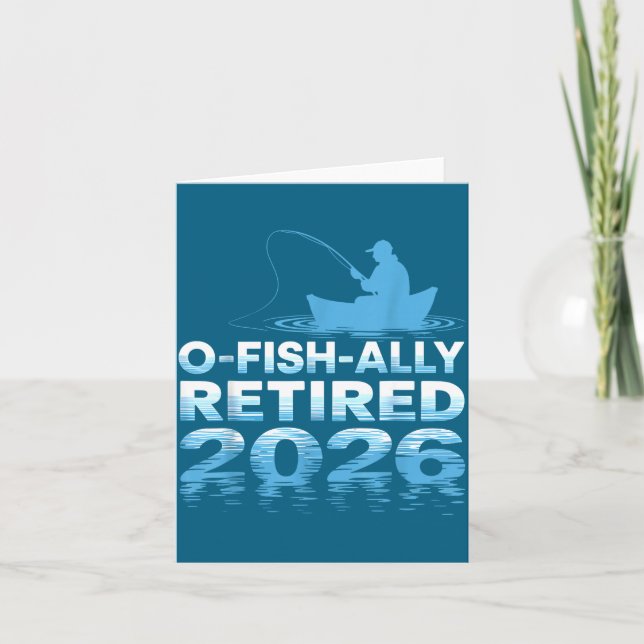 Retro O-fish-ally Retired 2026 Fisherman Fishing R Kort (Framsida)