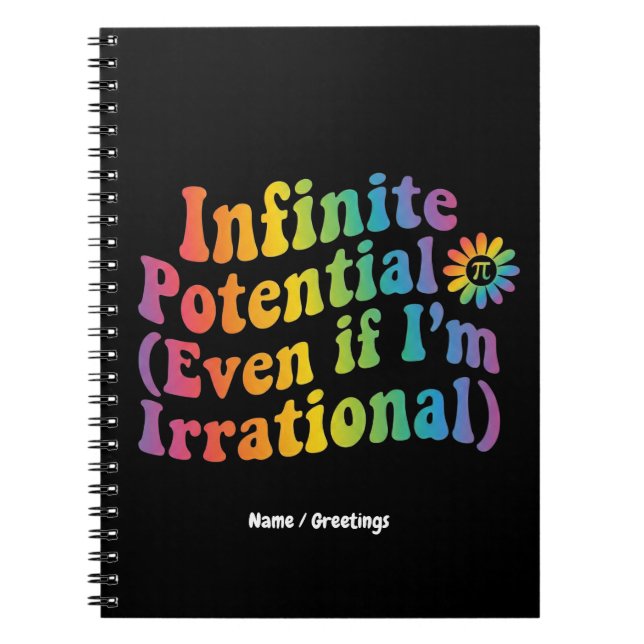 Retro Oändlig Potential Irrationell Pi-dagen Matem Anteckningsbok (Framsidan)