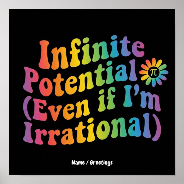 Retro Oändlig Potential Irrationell Pi-dagen Matem Poster (Framsidan)