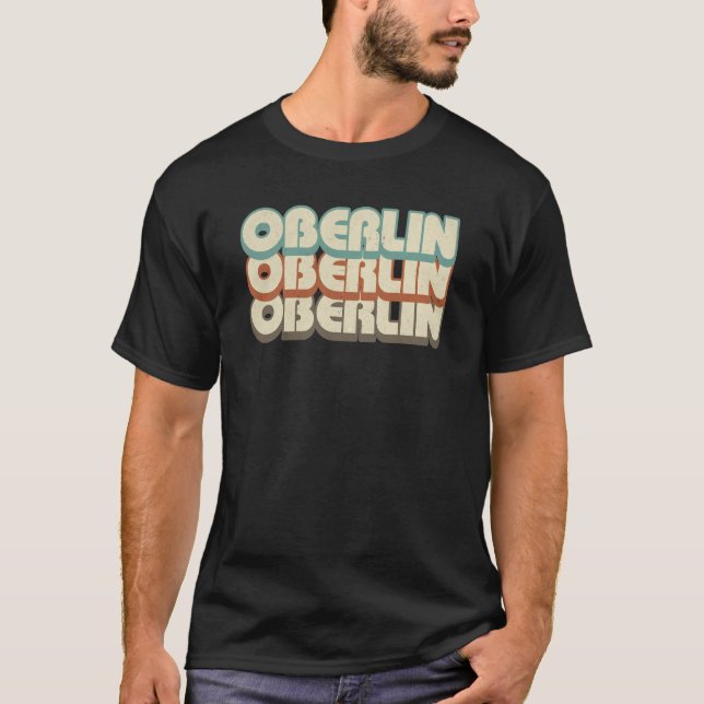 Retro Oberlin Ohio T Shirt (Framsida)