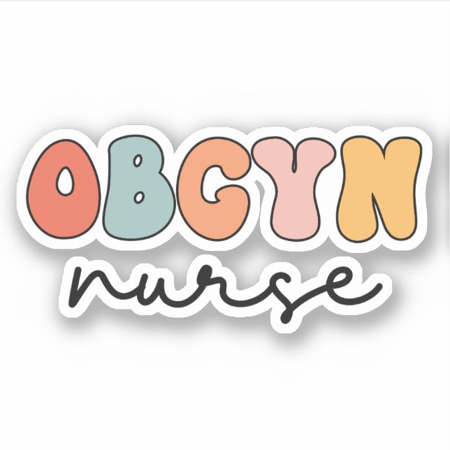 Retro OBGYN Nurse Klistermärken (Framsida)