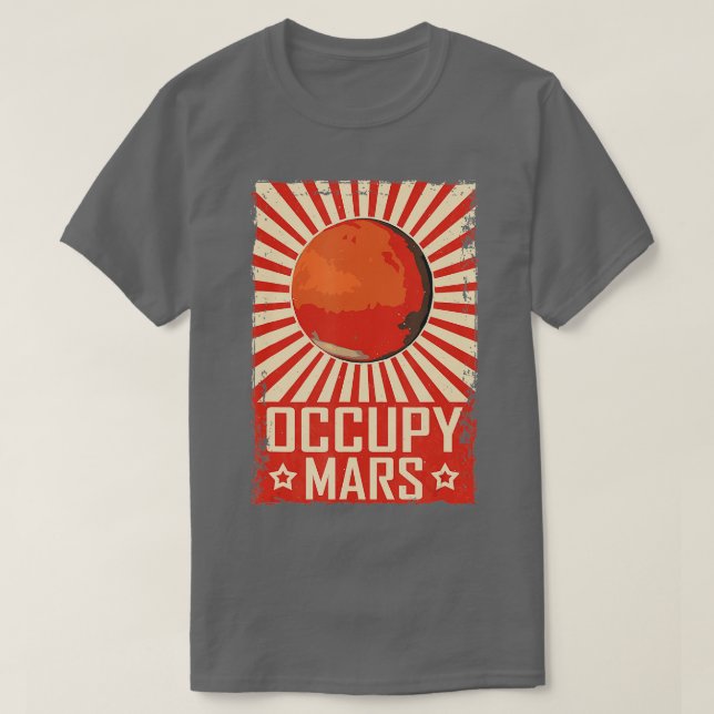 Retro Occupy Mars T Shirt (Design framsida)