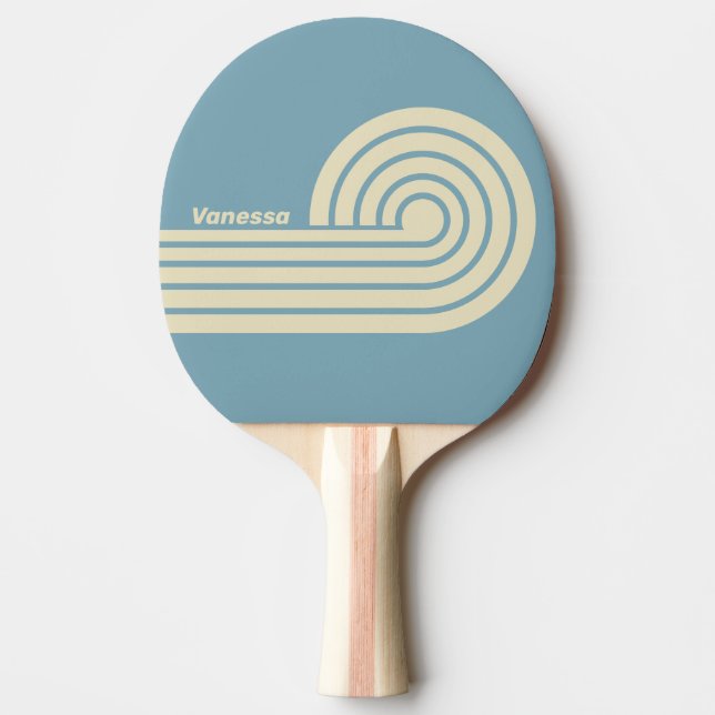 Retro Ocean Dual Curl Ränder med Namn Pingisracket (Framsidan)