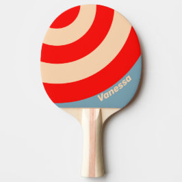 Retro Ocean Horisont Cirkel Rand med Namn Pingisracket