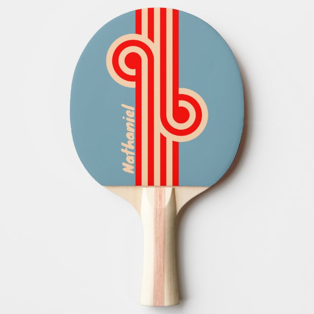 Retro Ocean Horisont Loop med Namn Pingisracket (Framsidan)