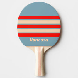 Retro Ocean Horisont Tvärs över Randning med Namn Pingisracket