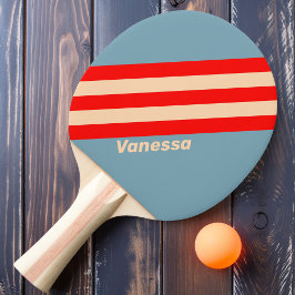 Retro Ocean Horisontella Ränder med Namn Pingisracket