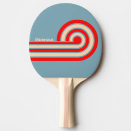 Retro Ocean Horizon Curl Stripes med namn Pingisracket