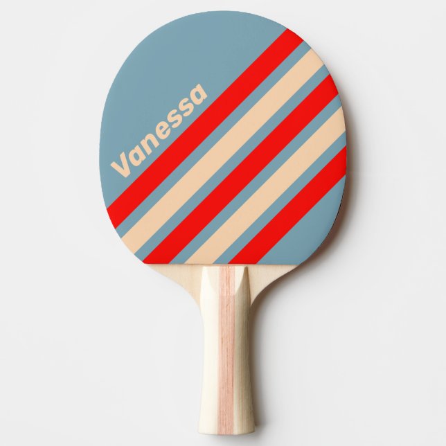 Retro Ocean Horizon Snedrandig med namn Pingisracket (Framsidan)