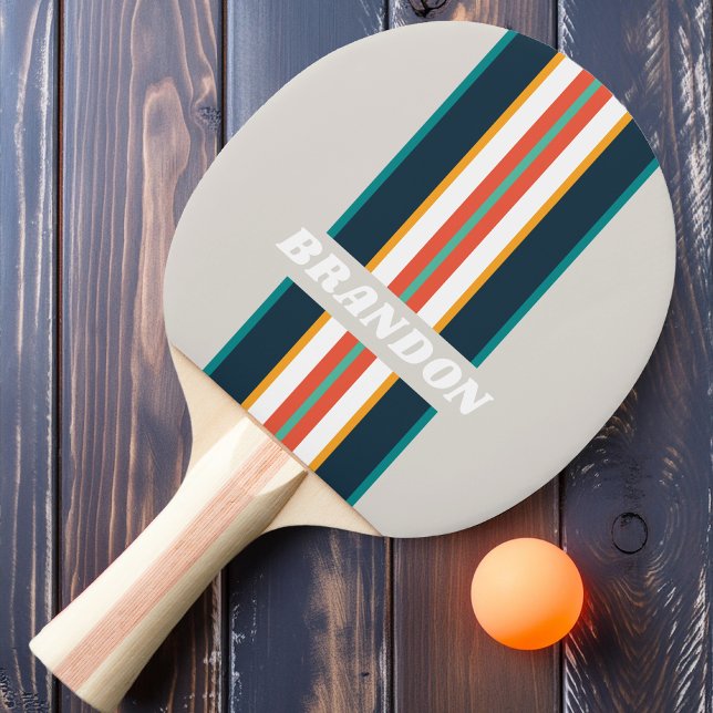 Retro Ocean Rainbow Rally Rand med namn Pingisracket (Skapare uppladdad)