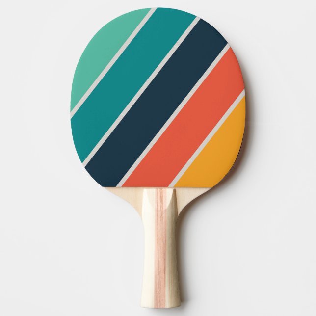 Retro Ocean Regnbåge Kraftiga Ränder Pingisracket (Framsidan)