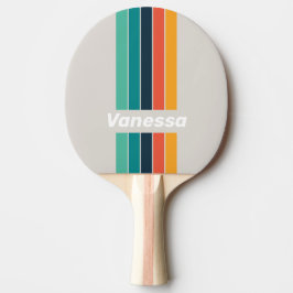 Retro Ocean Regnbåge Pin Ränder med Namn Pingisracket