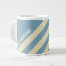 Retro Ocean Tre Ränder med Namn Jumbo Mugg