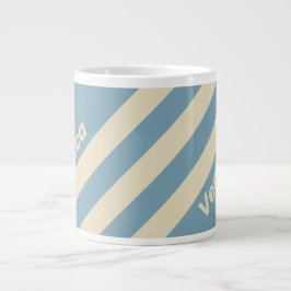 Retro Ocean Tre Ränder med Namn Jumbo Mugg
