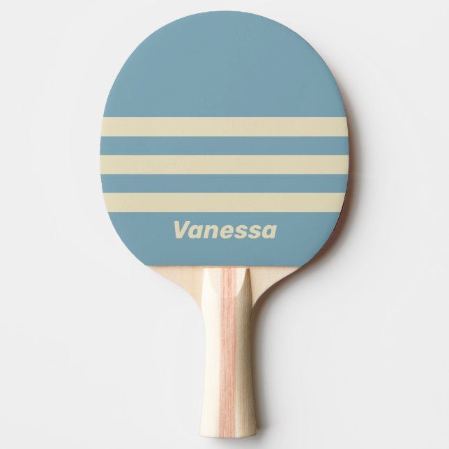 Retro Ocean Tre Tvärgående Ränder med Namn Pingisracket (Framsidan)