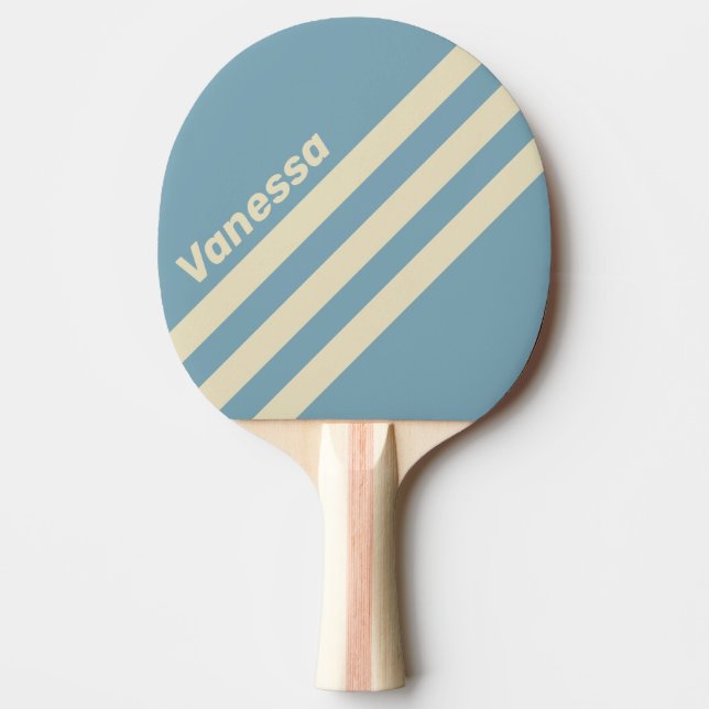 Retro Ocean Trevinklad Randig med Namn Pingisracket (Framsidan)