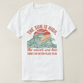 Retro Ocean Vågar Sunset Graphic T Shirt