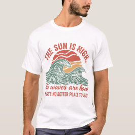 Retro Ocean Vågar Sunset Graphic T Shirt