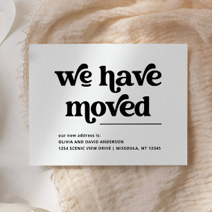 Retro och Boho Black and White Flytta Announcement Vykort