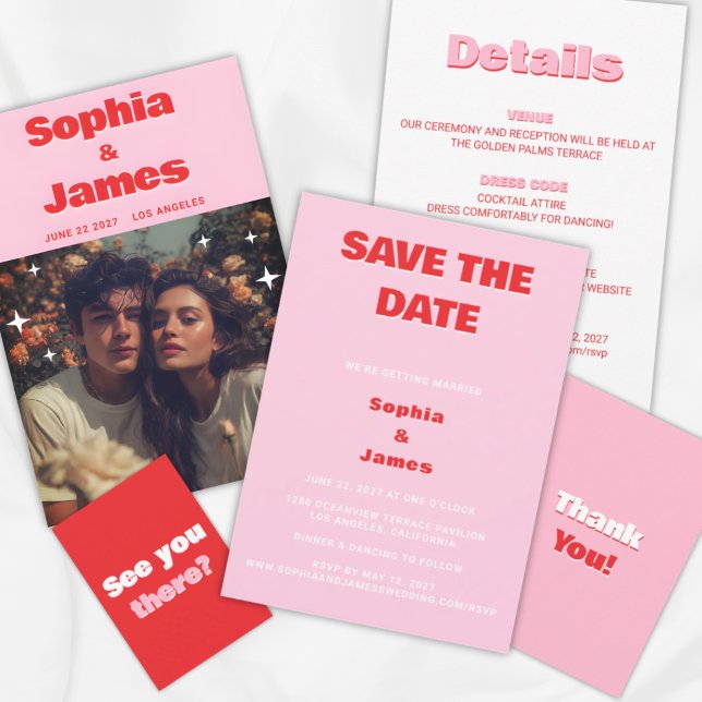 Retro och djärv typografi sparar datumet spara datumet (Skapare uppladdad)