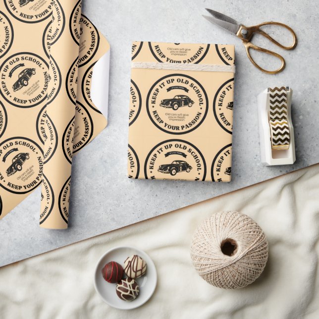 Retro och vintage bilar presentpapper (Hantverk)