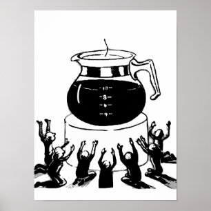 Retro och vintage, klassiskt kaffe, gosse poster