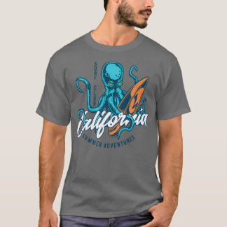 Retro Octopus Surfer California Surfa Klubb Surfin T Shirt