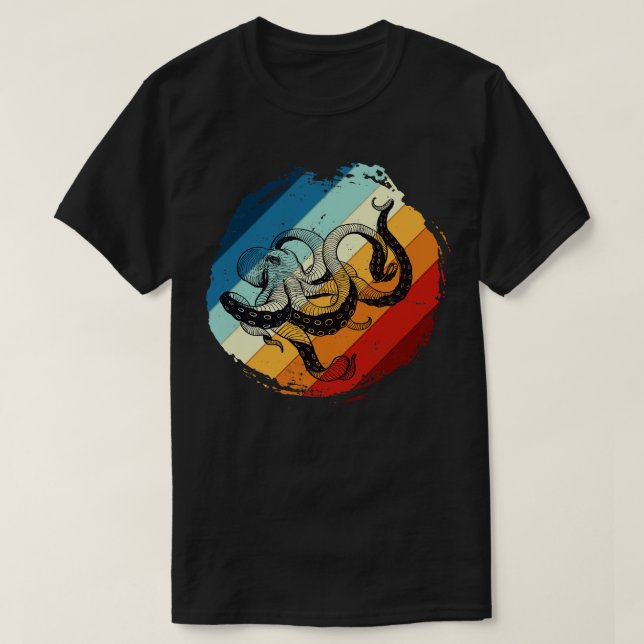 Retro Octopus T Shirt (Design framsida)