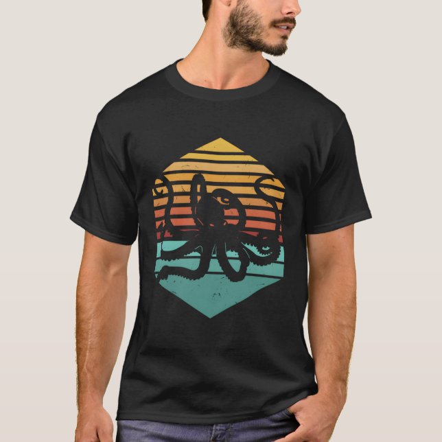 Retro Octopus T Shirt (Framsida)