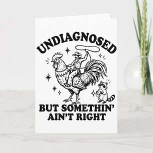 Retro odiagnostiserad Något Tupp Cowboy tvättbjör Kort