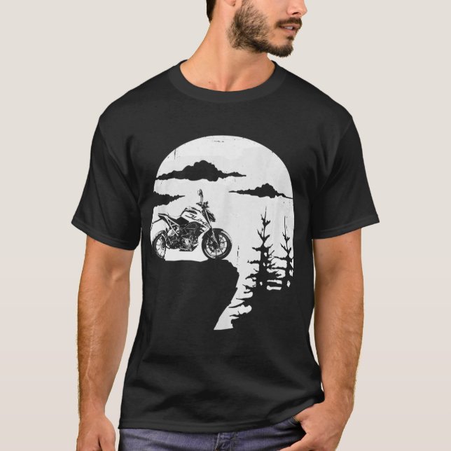 Retro Offroad KTM Motorcycle Coola Äventyr Biker T Shirt (Framsida)