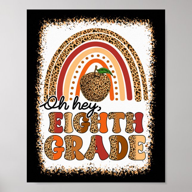 Retro Oh Hey Åttonde Klass Boho Regnbåge Första Sk Poster (Framsidan)